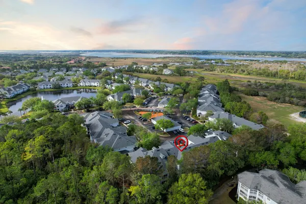 an aerial view of multiple house