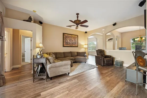 a living room with furniture