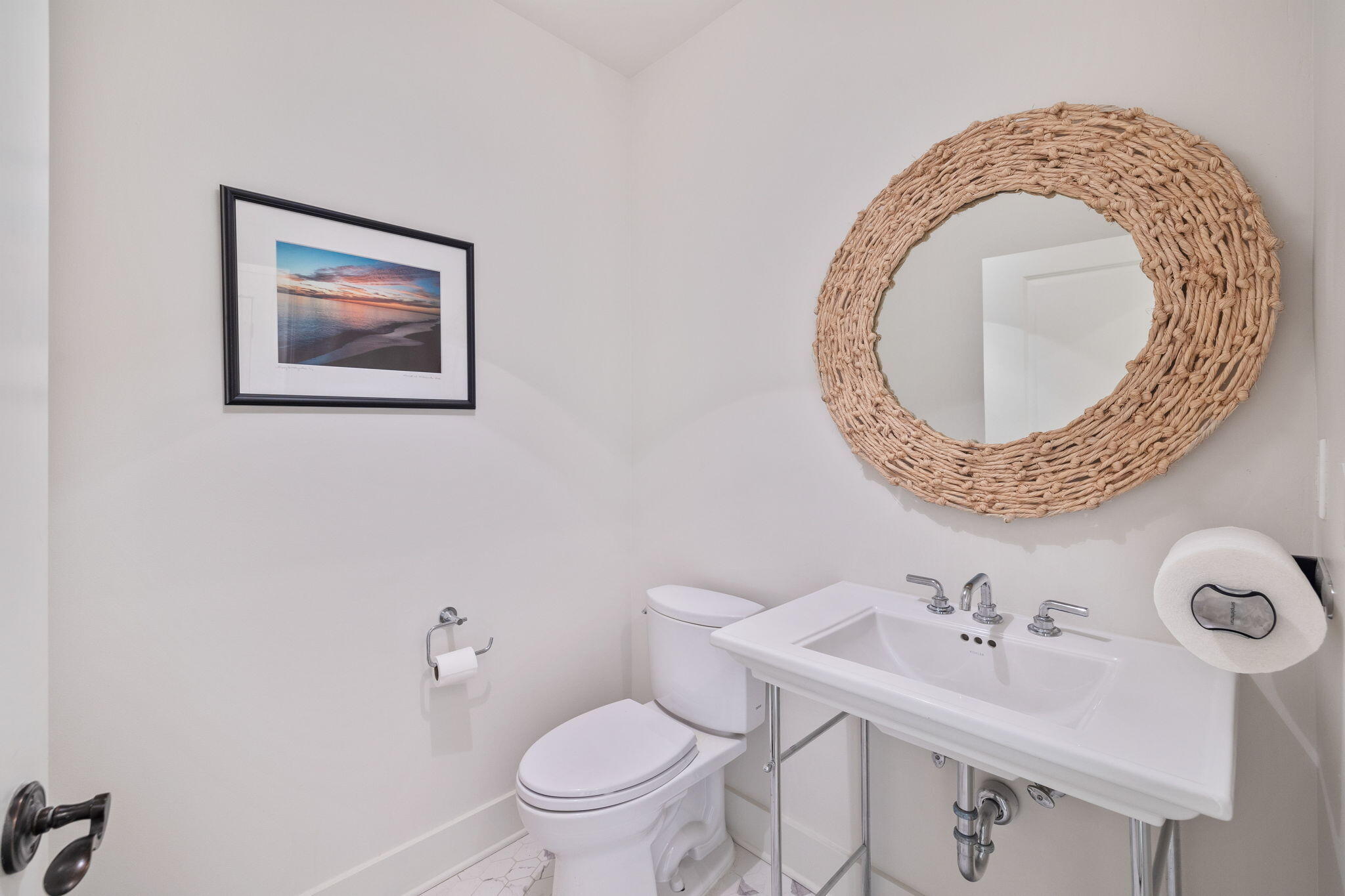 37 Compass Point Way South, Unit 107 Inlet Beach, FL 32461 - Photo 18 of 40 a bathroom with a toilet and mirror