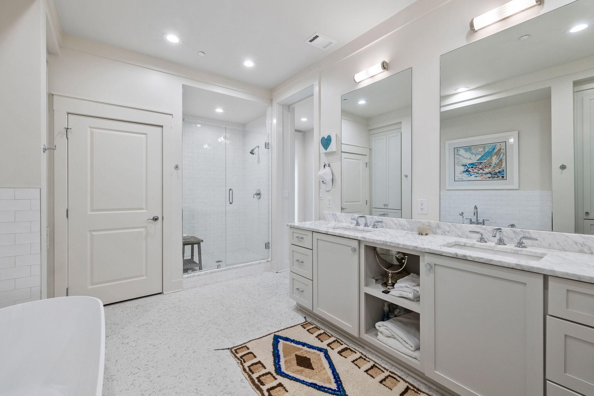 37 Compass Point Way South, Unit 107 Inlet Beach, FL 32461 - Photo 23 of 40 a bathroom with a double vanity sink mirror and double