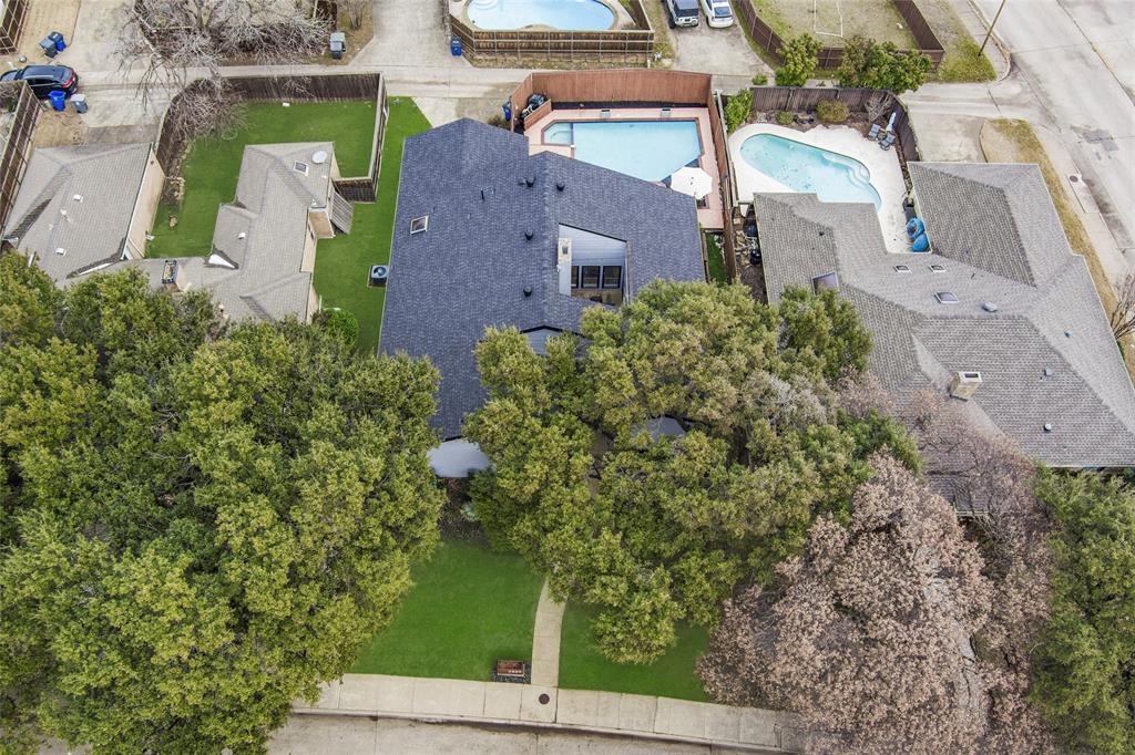 6029 Spring Flower Trail Dallas, TX 75248 - Photo 32 of 37 an aerial view of a house with a yard