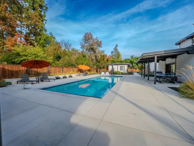 an outdoor space with patio