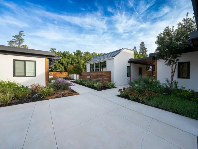 a view of a outdoor space with seating area