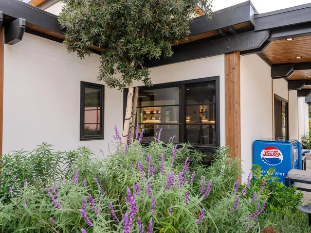 a view of a house with a small window