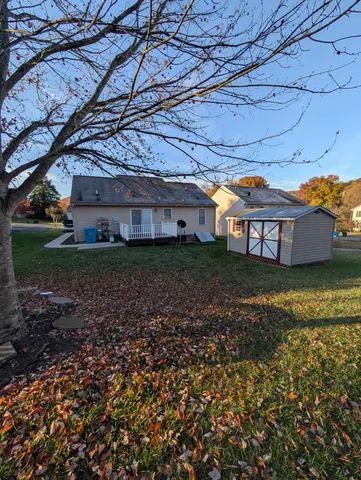 a view of a house with a backyard