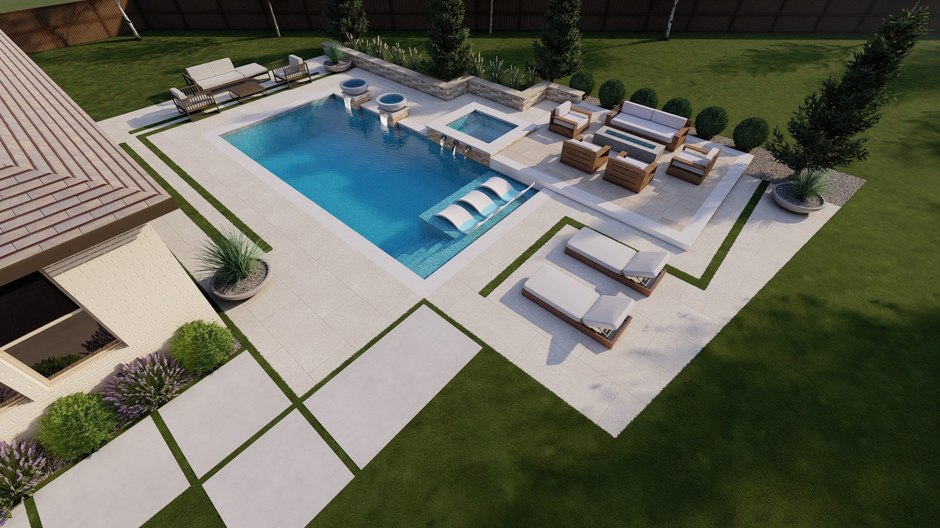 7403 Hanover Lane Katy, TX 77493 - Photo 39 of 46 Explore the opportunity to create your dream backyard! *This photo has been virtually rendered to show the backyard's possibilities