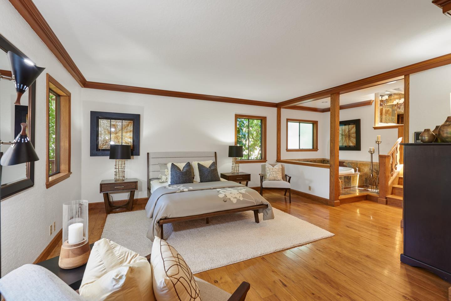 17 Bancroft Road Burlingame, CA 94010 - Photo 13 of 25 a living room with furniture large window and wooden floor