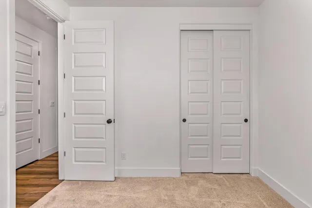 a view of a bathroom with closet