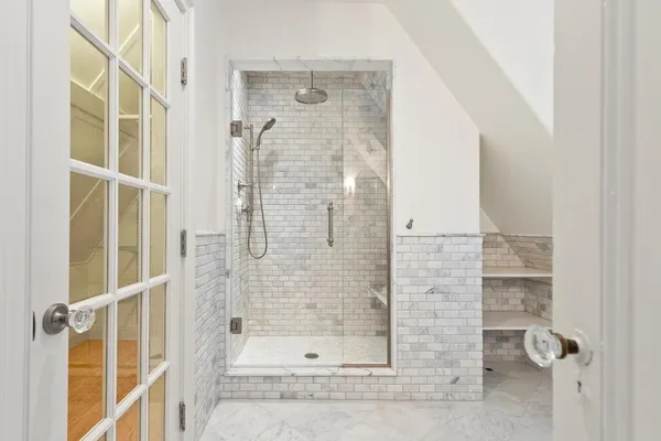 a bathroom with a shower