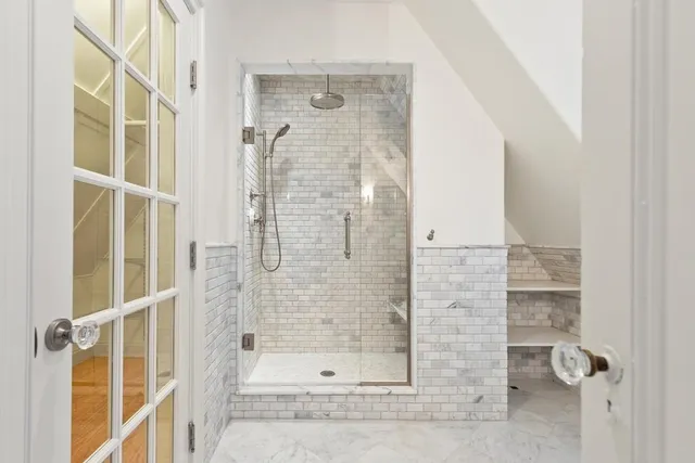 a bathroom with a shower