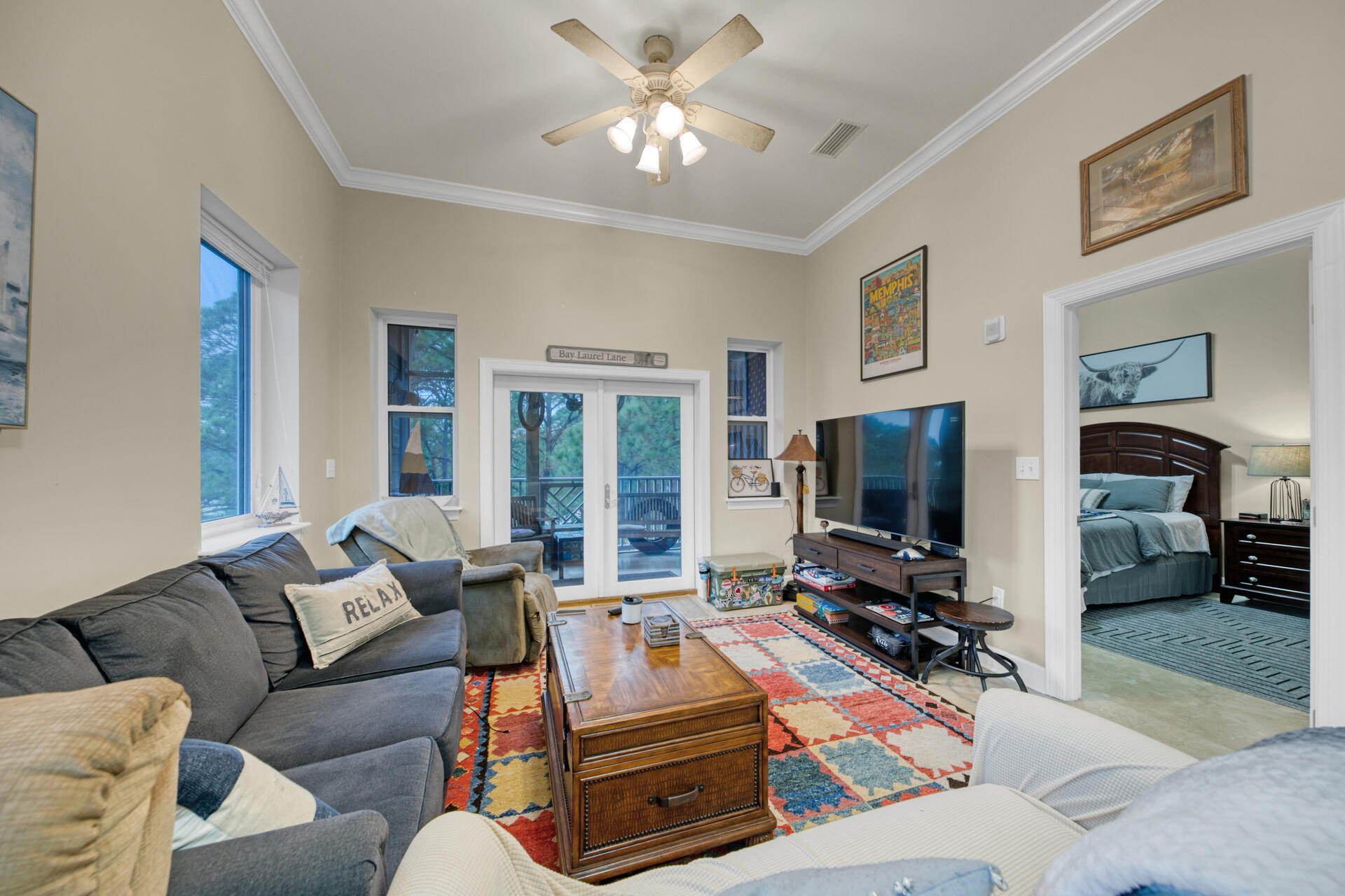231 Somerset Bridge Road, Unit 2405 Santa Rosa Beach, FL 32459 - Photo 3 of 13 a living room with furniture and a flat screen tv