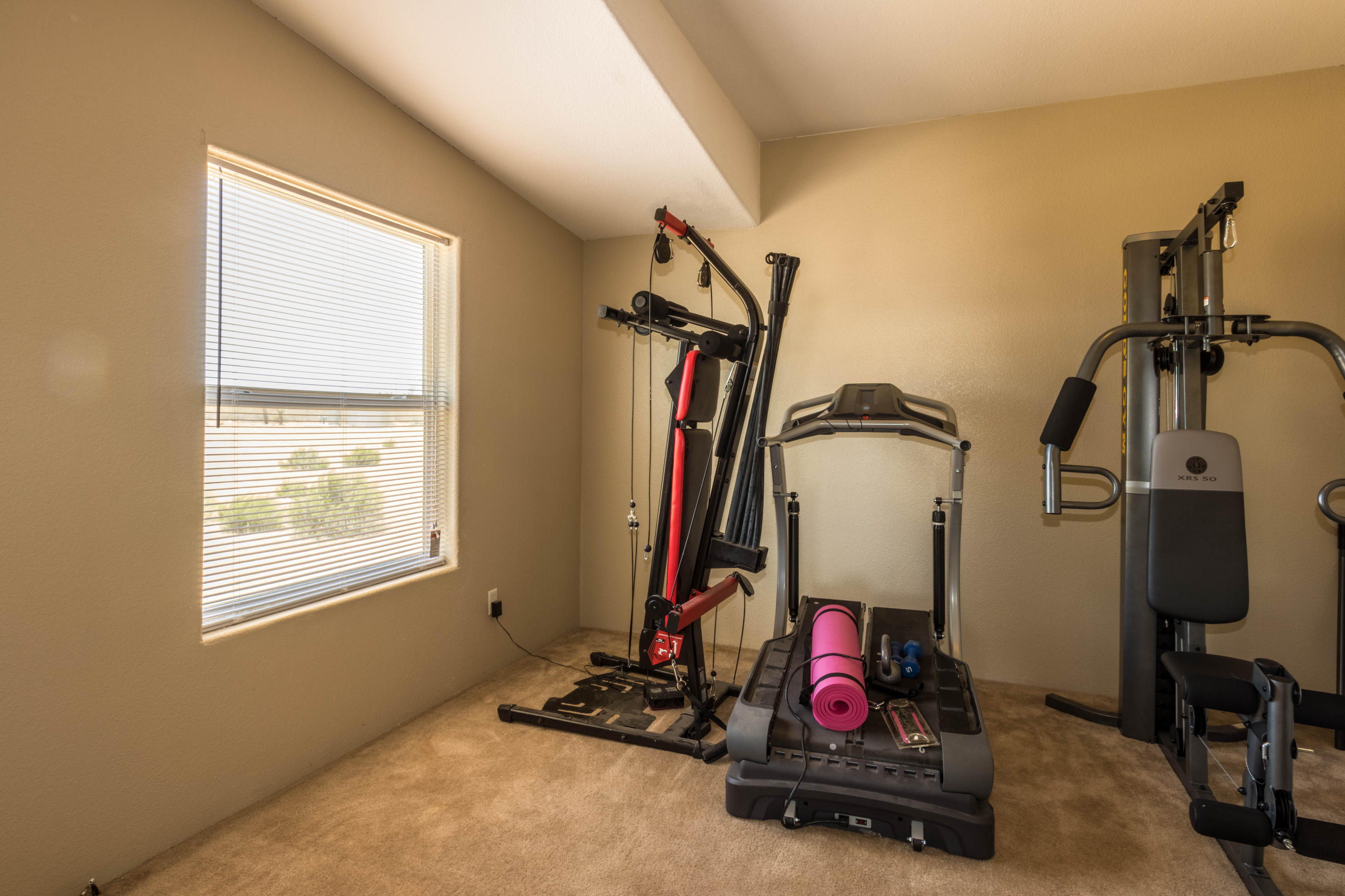 4403 Backus Road Mojave, CA 93501 - Photo 16 of 35 a room with gym equipment and windows
