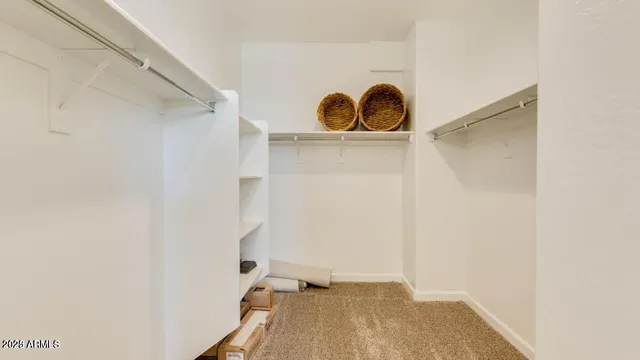 a view of small space with racks on the wall