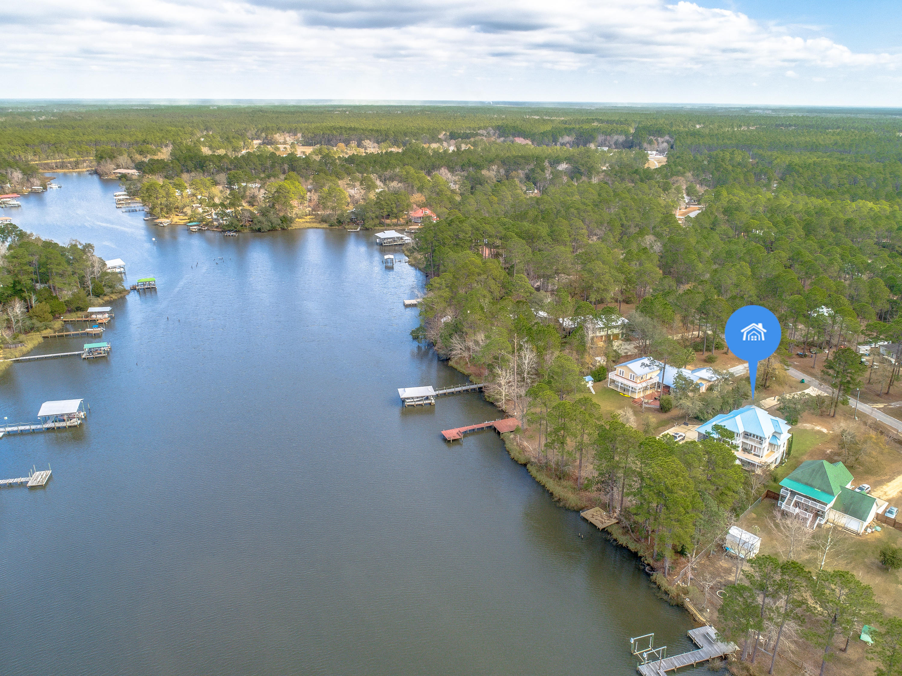 556 Mallet Bayou Road Freeport, FL 32439 - Photo 6 of 29 an aerial view of lake residential house with outdoor space