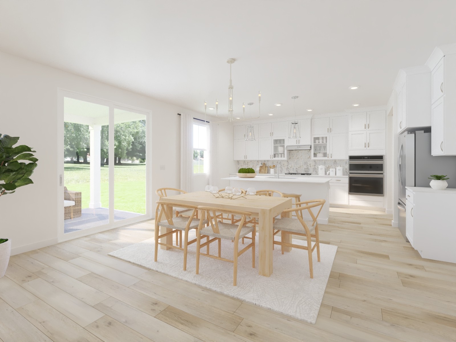 2030 Riley Pk Drive Franklin, TN 37064 - Photo 6 of 11 a dining room with kitchen island stainless steel appliances furniture a large window and a kitchen view