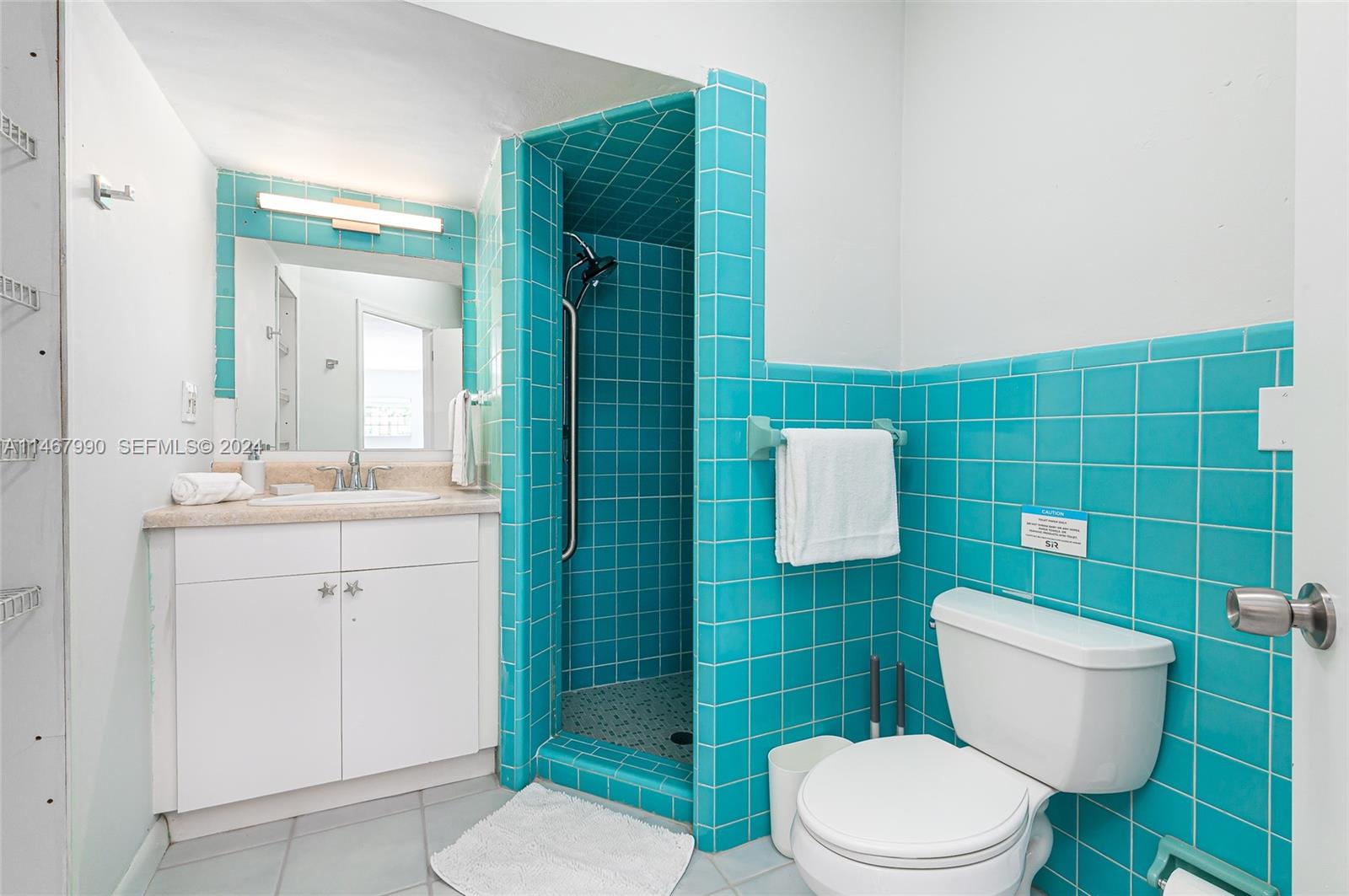 2500 Northeast 199th Street Miami, FL 33180 - Photo 52 of 72 a bathroom with a sink a toilet a mirror and shower