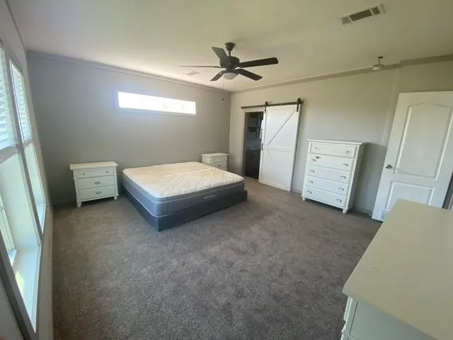 a living room with a bed and a couch