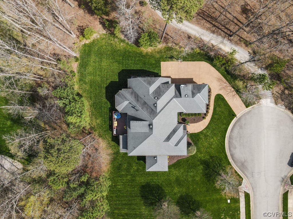 4318 Elmstone Road Midlothian, VA 23113 - Photo 47 of 47 an aerial view of a house with garden space and trees
