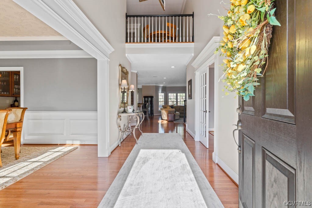 4318 Elmstone Road Midlothian, VA 23113 - Photo 5 of 47 a view of a hallway with a chandelier