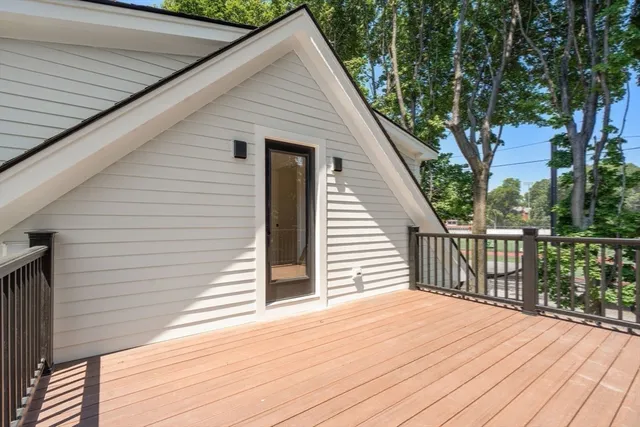 a view of a wooden deck