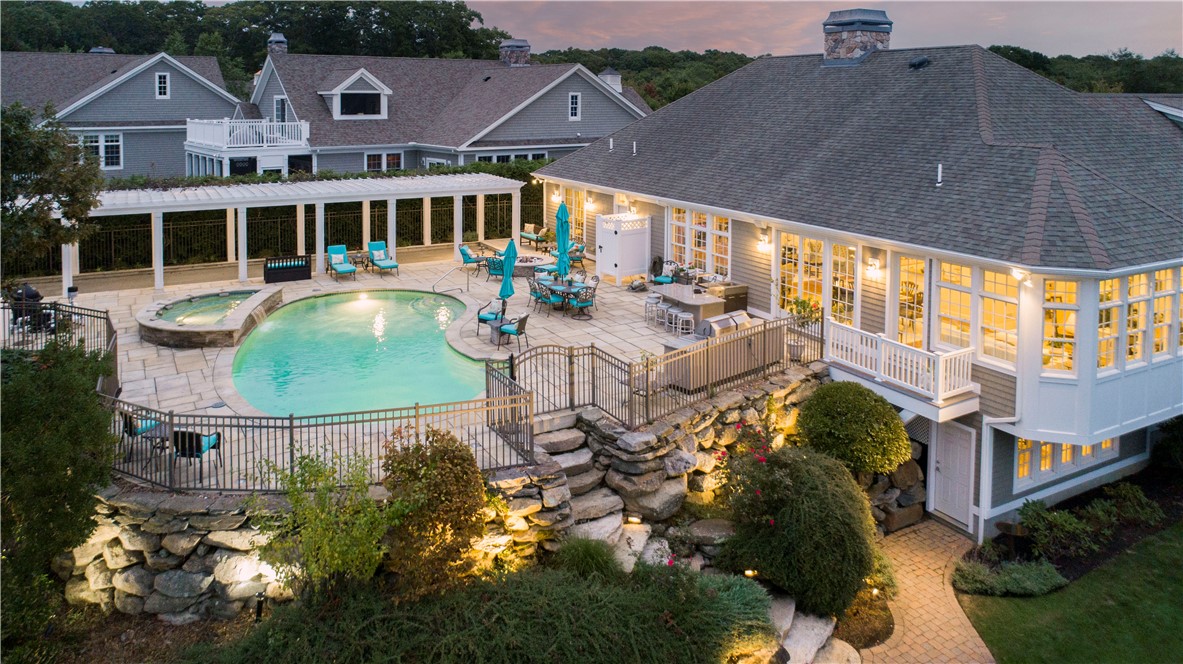 2 Kettle Cl Westerly, RI 02891 - Photo 40 of 49 Aerial view of outdoor patio at twilight