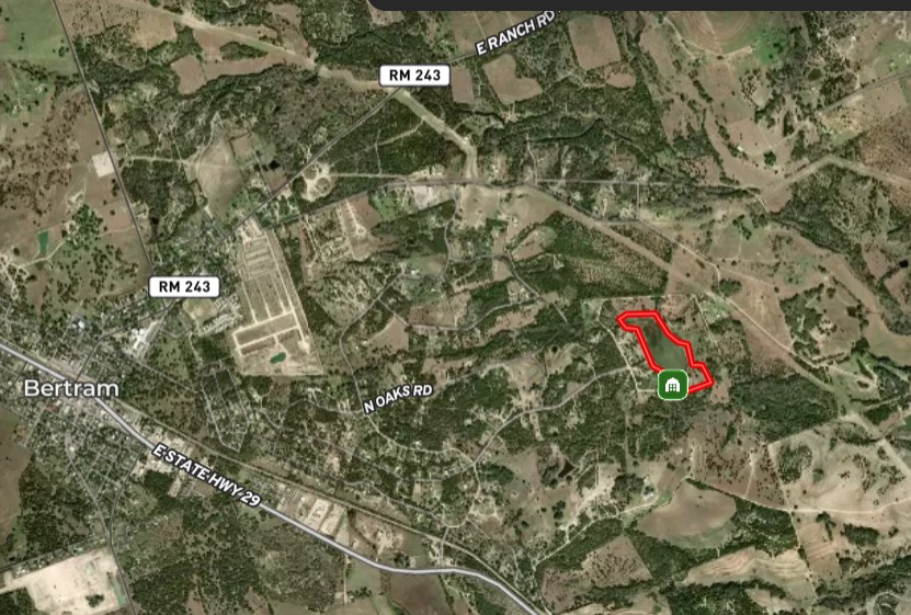 90 Lakeshore Road Bertram, TX 78605 - Photo 7 of 8 Map / location with property parcel outlined