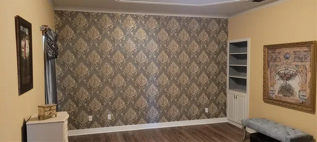 a bathroom with a bathtub and shower