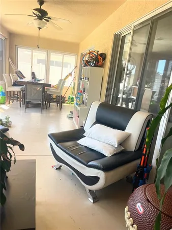 a living room with furniture