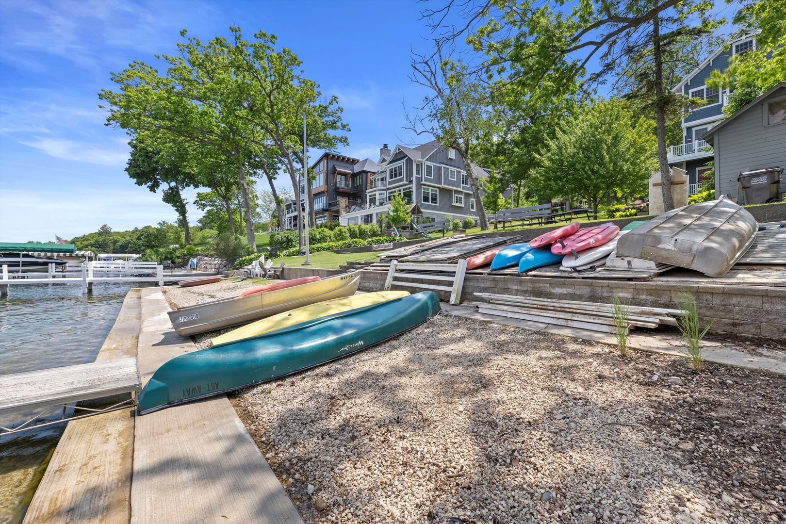 N1801 Birch Drive Linn, WI 53147 - Photo 22 of 33 a view of backyard with swimming pool and outdoor seating
