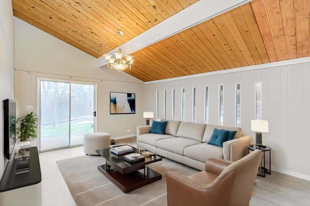 a living room with furniture