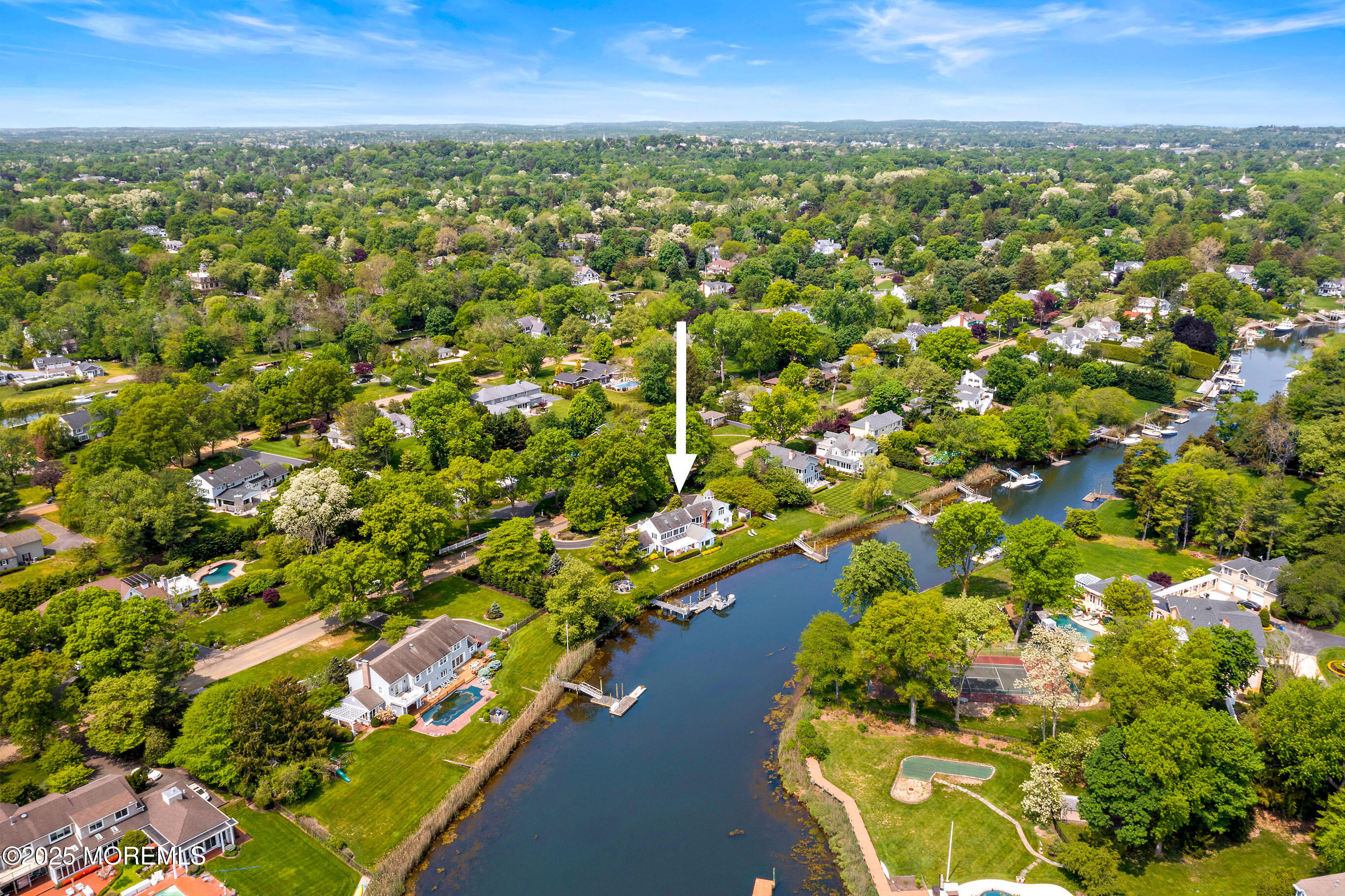 45 Wardell Avenue Rumson, NJ 07760 - Photo 48 of 57 an aerial view of residential houses with outdoor space and trees