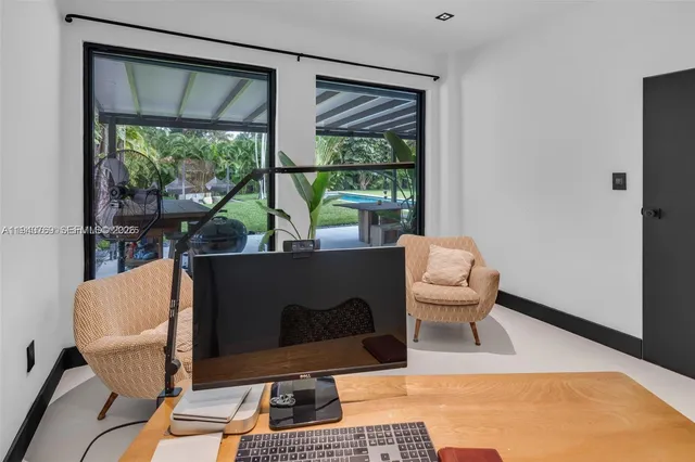a living room with a couch and a table