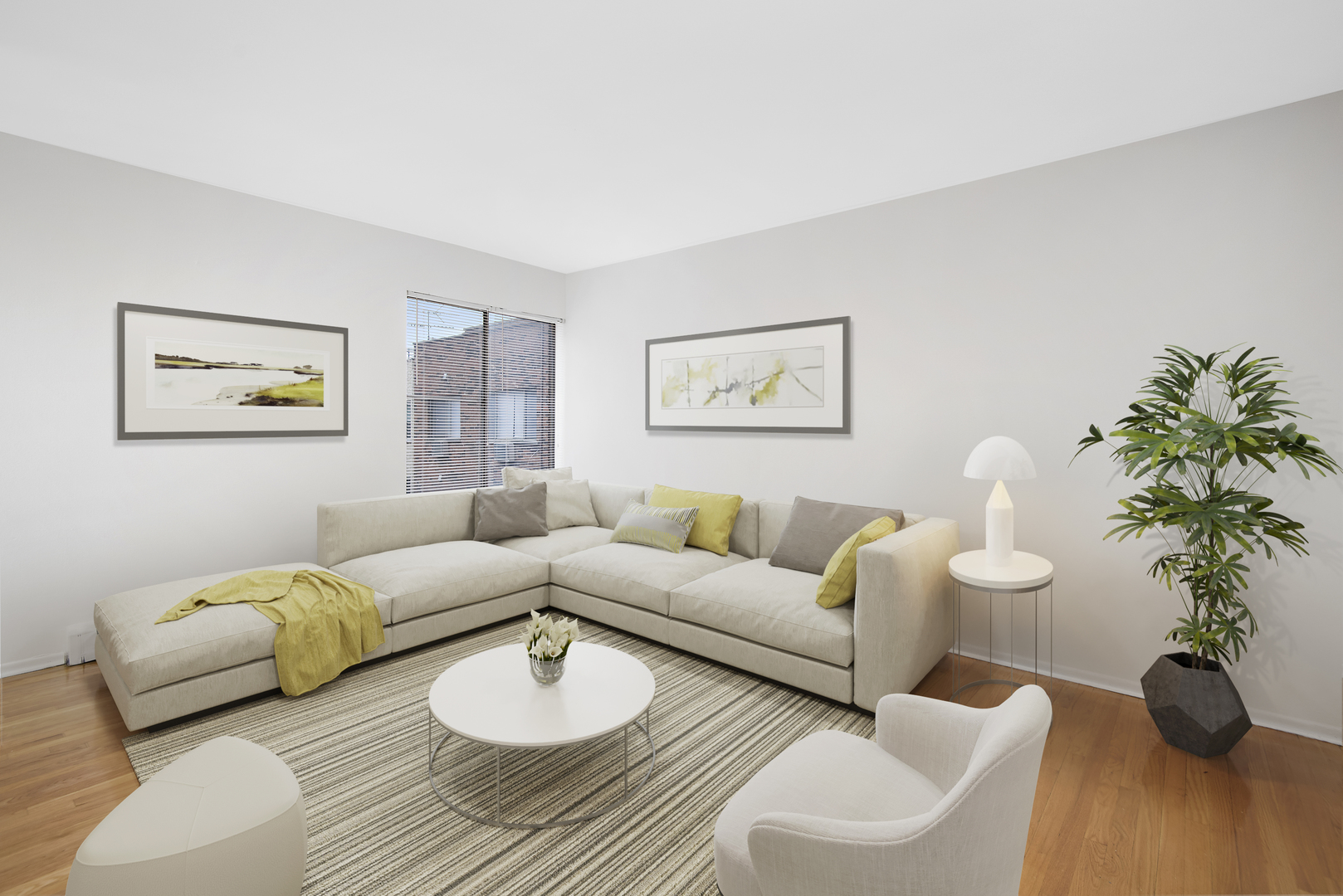 450 West Melrose Street, Unit 239 Chicago, IL 60657 - Photo 2 of 10 a living room with furniture potted plant and a window