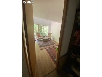 a view of a living room with a fireplace