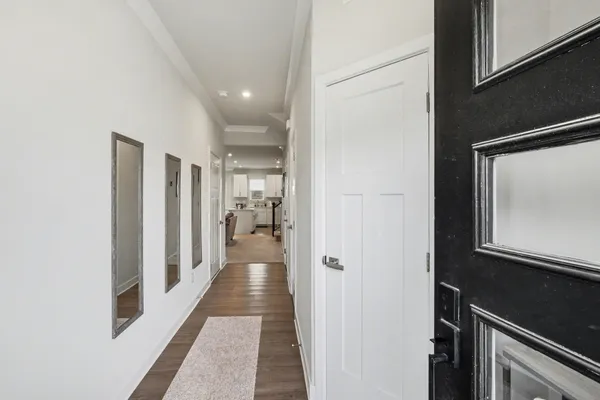 a view of a hallway with a elevator