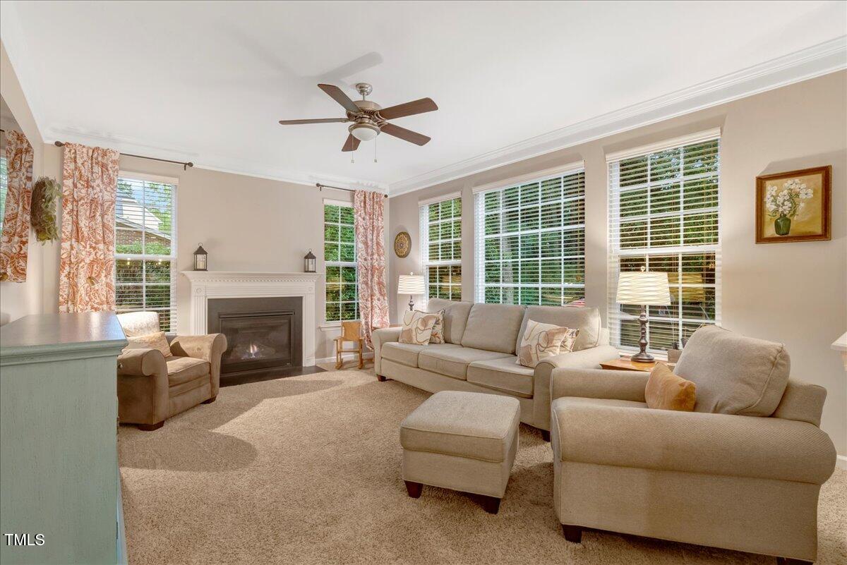201 Forbes Road Wake Forest, NC 27587 - Photo 25 of 42 a living room with furniture and a fireplace