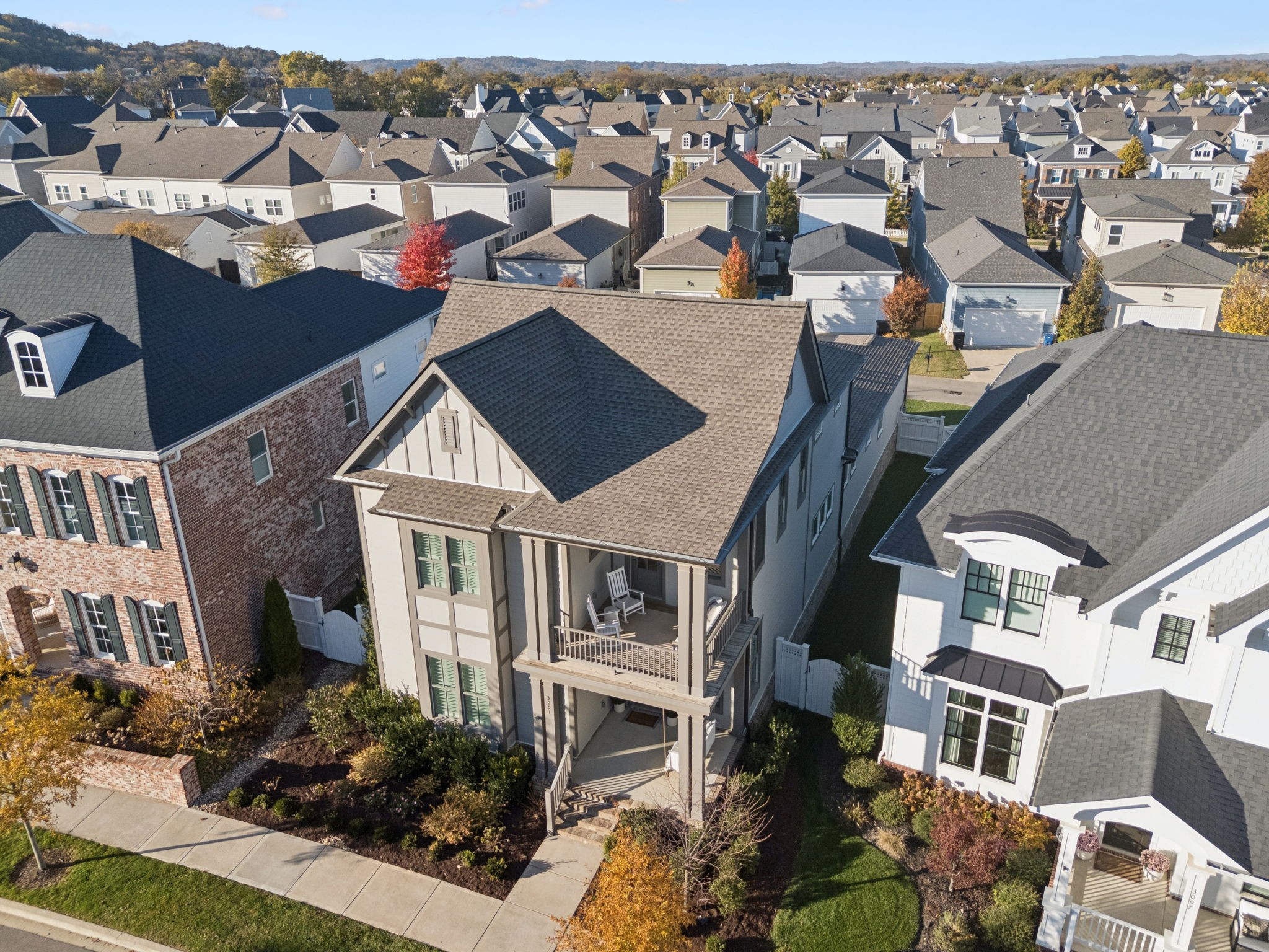 3091 Conar Street Franklin, TN 37064 - Photo 68 of 79 a aerial view of a house with a yard and potted plants