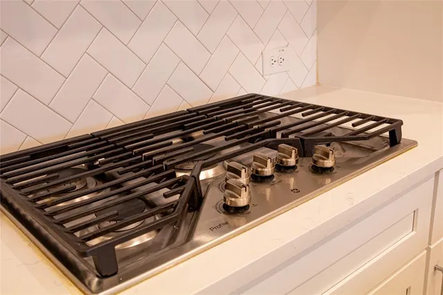 a close up of a stove top oven