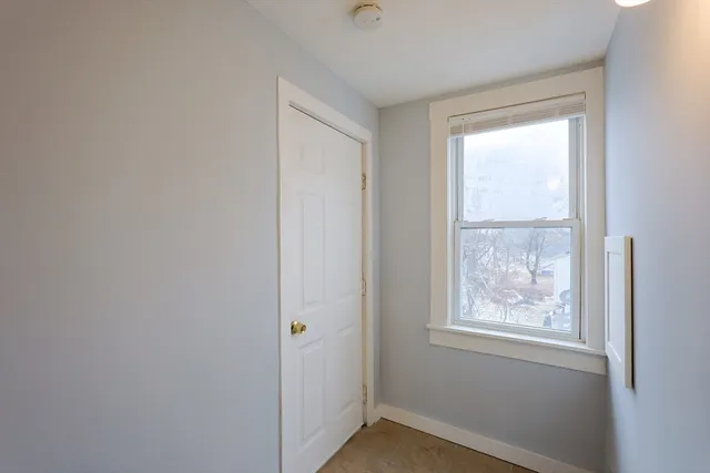 a front view of a house with a window