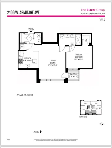 $2,450 | 2406 West Armitage Avenue, Unit 405, Chicago, IL 60647