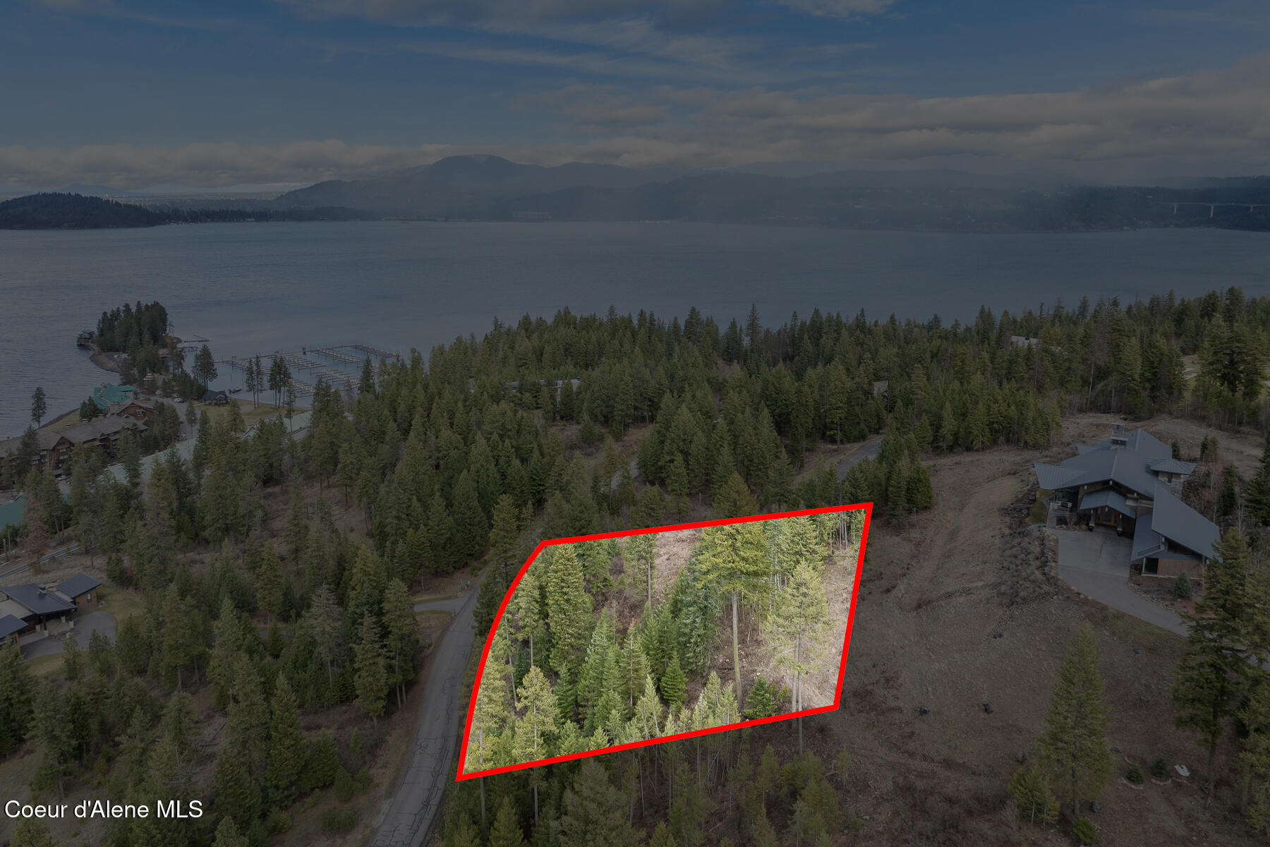 Lot 24 East Harrow Road Harrison, ID 83833 - Photo 12 of 19 Aerial_Lot24-8_Outlined