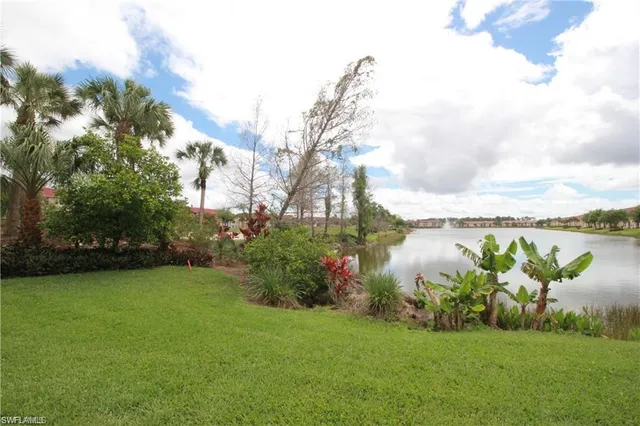 a view of a garden with a bench