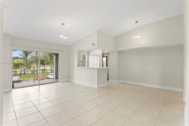 a view of a garden from a balcony