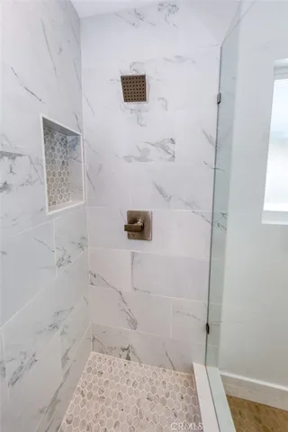 a bathroom with a shower