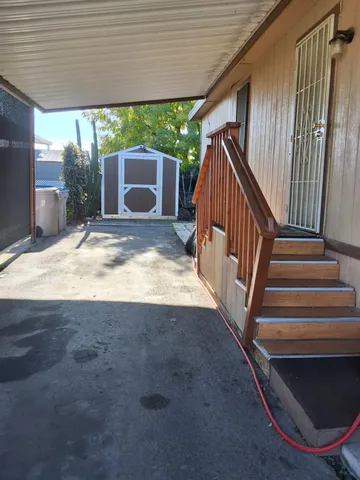 a view of backyard with green space