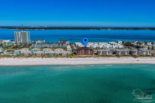 a view of a yard with an ocean