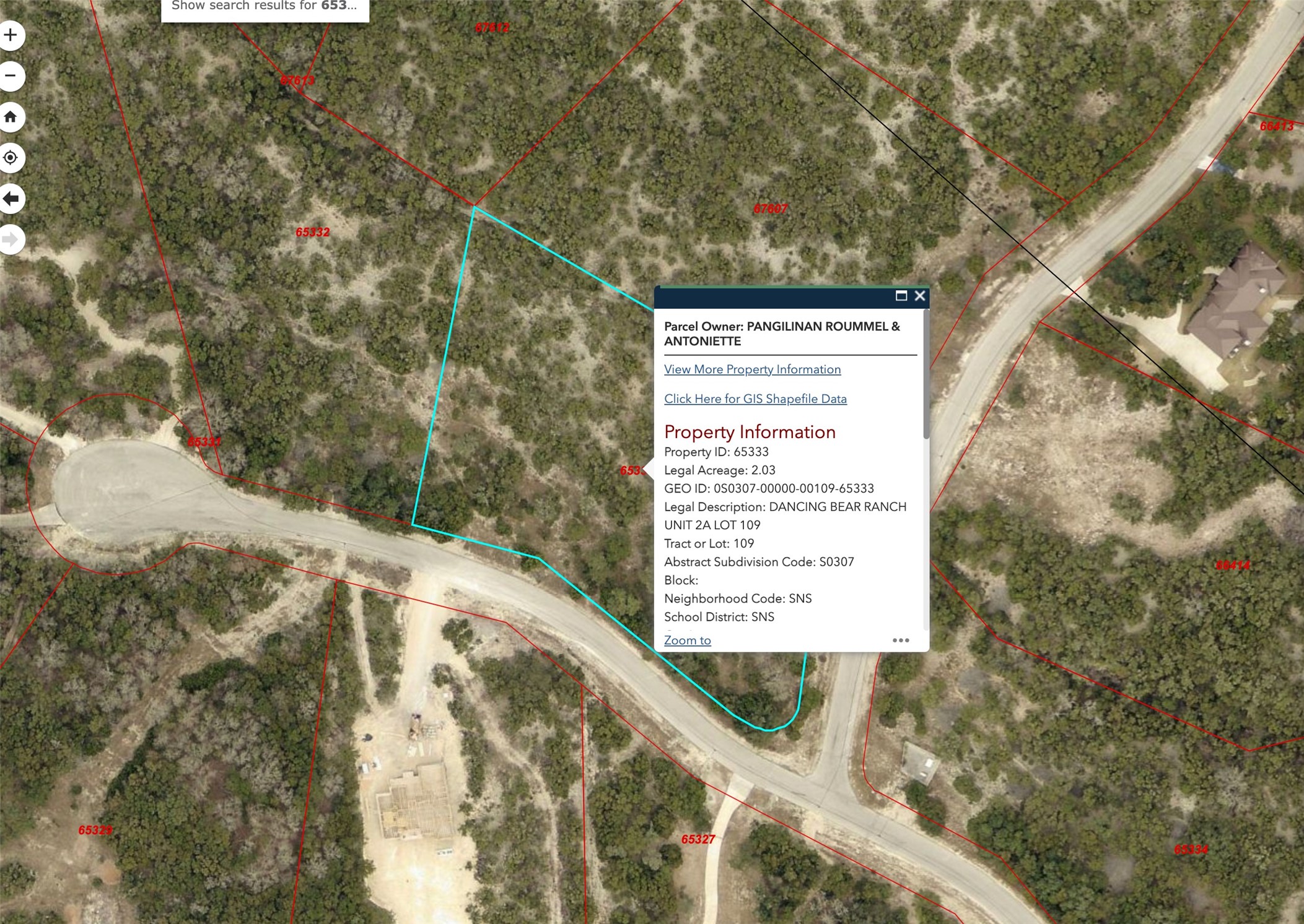 Map / location with property boundaries highlighted