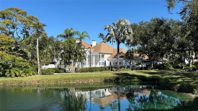 a view of a lake with houses