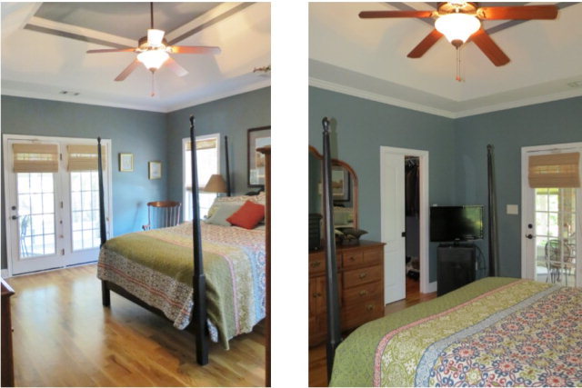 320 Eagle Ridge Road Macon, GA 31216 - Photo 20 of 35 a bedroom with a bed and a chandelier