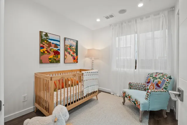 a bedroom with furniture and a bed